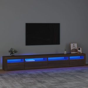 vidaXL Comodă TV cu lumini LED, stejar maro, 270x35x40 cm imagine