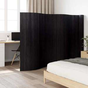 vidaXL Paravan de cameră, negru, 165x800 cm, bambus imagine