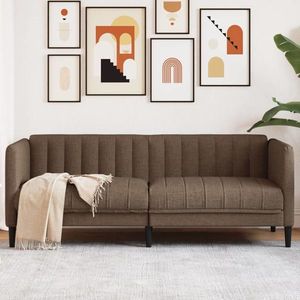 Canapea cu 2 locuri, maro, material textil imagine