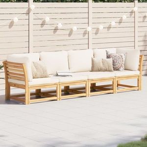 vidaXL Set mobilier de grădină cu perne, 4 piese, lemn masiv de acacia imagine