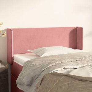 vidaXL Tăblie de pat cu aripioare roz 83x16x78/88 cm catifea imagine