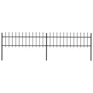 vidaXL Gard de grădină cu vârf suliță, negru, 3, 4 m, oțel imagine