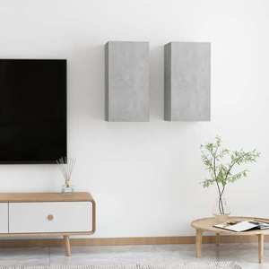 vidaXL Comode TV, 2 buc., gri beton, 30, 5x30x60 cm, lemn prelucrat imagine