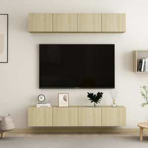 vidaXL Dulapuri TV, 4 buc., stejar sonoma, 80x30x30 cm, lemn compozit imagine
