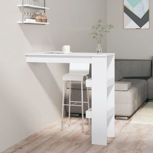 vidaXL Masă bar de perete, alb, 102x45x103, 5 cm, lemn compozit imagine