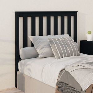 vidaXL Tăblie de pat, negru, 106x6x101 cm, lemn masiv de pin imagine
