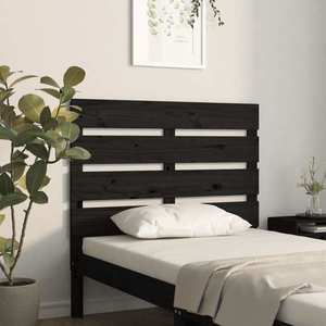 vidaXL Tăblie de pat, negru, 90x3x80 cm, lemn masiv de pin imagine