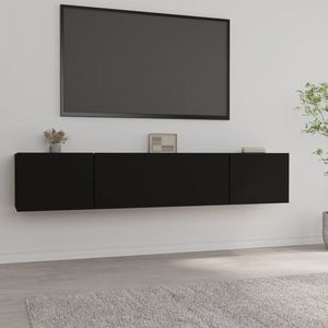 vidaXL Comode TV, 2 buc., negru, 80x30x30 cm, lemn compozit imagine