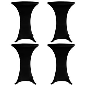 vidaXL Husă de masă cu picior, Ø70 cm, 4 buc., negru, elastic imagine