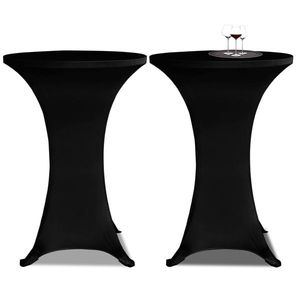 vidaXL Husă de masă cu picior Ø70 cm, 2 buc., negru, elastic imagine