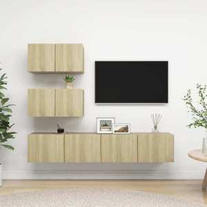 vidaXL Set dulapuri TV, 4 piese, stejar sonoma, lemn prelucrat imagine