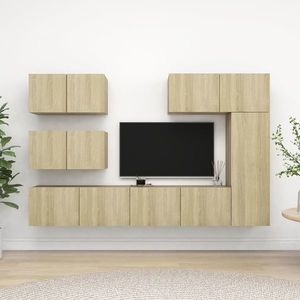 vidaXL Set dulapuri TV, 6 piese, stejar sonoma, lemn prelucrat imagine