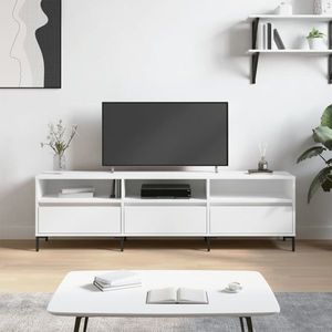 vidaXL Comodă TV, alb, lemn imagine