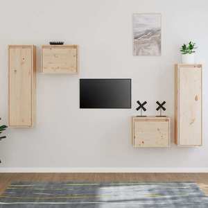 vidaXL Comode TV, 4 buc., lemn masiv de pin imagine