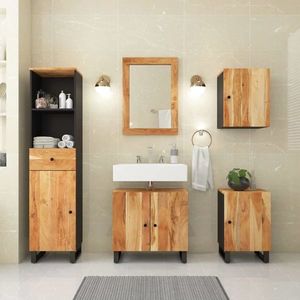 vidaXL Set mobilier de baie, 5 piese, lemn masiv de acacia imagine