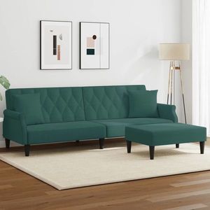 Canapea extensibilă, verde, poliester imagine