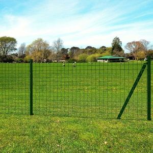 Gard din plasa de sarma cu stalpi, verde, 25 x 2 m, otel imagine