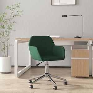 vidaXL Scaun de birou pivotant, verde închis, textil imagine