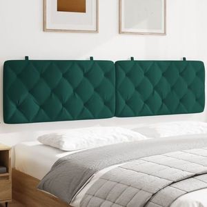 vidaXL Pernă tăblie de pat, verde, 200 cm, catifea imagine