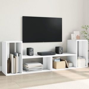 vidaXL Dulap TV, 2 buc., alb, 75x30x50 cm, lemn prelucrat imagine