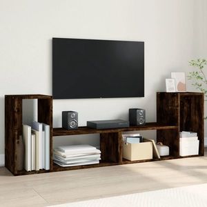 vidaXL Dulapuri TV, 2 buc, stejar fumuriu, 75x30x50 cm, lemn prelucrat imagine