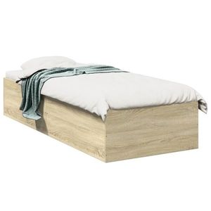 vidaXL Cadru de pat, stejar sonoma, 75x190 cm, lemn prelucrat imagine