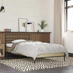 vidaXL Cadru de pat, stejar sonoma, 75x190 cm, lemn prelucrat și metal imagine