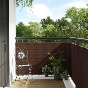 vidaXL Paravan pentru balcon, maro și negru, 500x90 cm, poliratan imagine