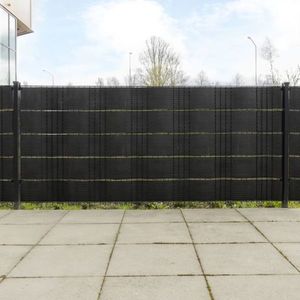 vidaXL Paravane pentru balcon, 10 buc., negru, 255x19 cm, poliratan imagine