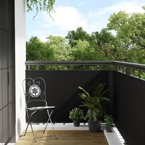 vidaXL Paravan pentru balcon, negru, 300x80 cm, poliratan imagine