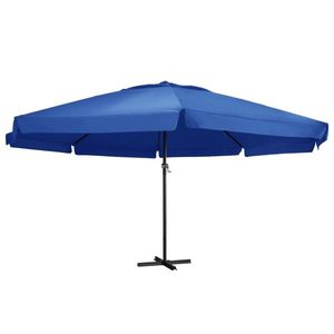 vidaXL Umbrelă de soare cu stâlp aluminiu, albastru azur, 600 cm imagine