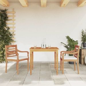 vidaXL Set mobilier pentru grădină cu perne, 3 piese, lemn masiv tec imagine