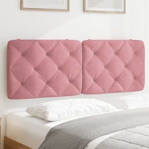 vidaXL Pernă tăblie de pat, roz, 140 cm, catifea imagine
