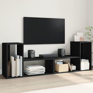 vidaXL Dulap TV, 2 buc., negru, 75x30x50 cm, lemn prelucrat imagine