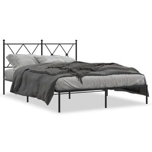 vidaXL Cadru pat metalic, negru, 140x200 cm imagine