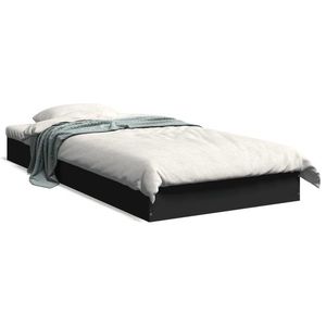 vidaXL Cadru de pat, negru, 75x190 cm, lemn prelucrat imagine