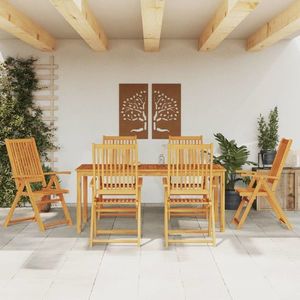 Set mobilier de grădină, 7 piese, lemn masiv de acacia imagine