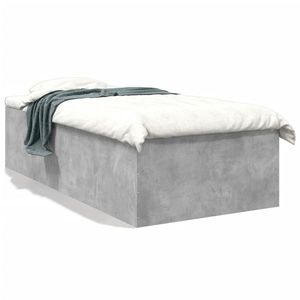 vidaXL Cadru de pat, gri beton, 100x200 cm, lemn prelucrat imagine