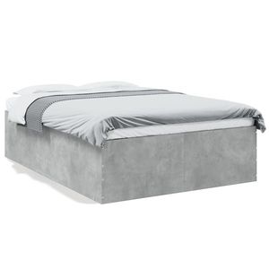 vidaXL Cadru de pat, gri beton, 120x190 cm, lemn prelucrat imagine