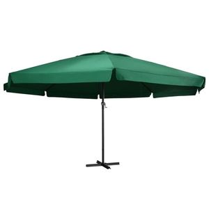 vidaXL Umbrelă de soare de exterior, stâlp aluminiu, verde, 600 cm imagine