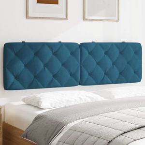 vidaXL Pernă tăblie de pat, albastru, 180 cm, catifea imagine