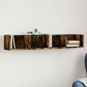 vidaXL Dulap de perete, stejar fumuriu, 99x18x16, 5 cm, lemn compozit imagine
