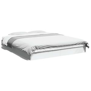vidaXL Cadru de pat, alb, 150x200 cm, lemn prelucrat imagine
