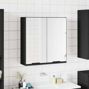vidaXL Dulap baie cu oglindă negru 64x20x67 cm lemn compozit imagine