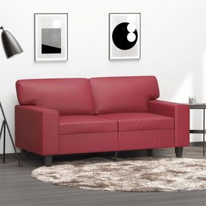 vidaXL Canapea cu 2 locuri, roșu vin, 120 cm, material textil imagine