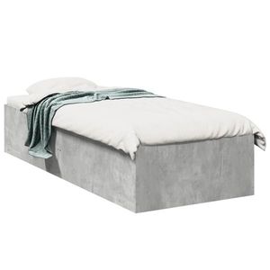 vidaXL Cadru de pat, gri beton, 90x190 cm, lemn prelucrat imagine