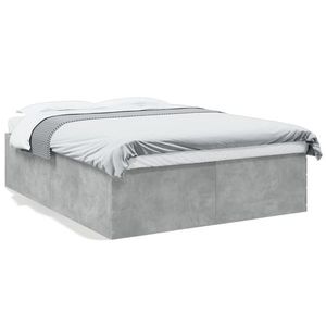 vidaXL Cadru de pat, gri beton, 160x200 cm, lemn prelucrat imagine