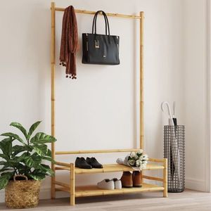 vidaXL Cuier pentru haine cu rafturi, 103x40x183 cm, bambus imagine