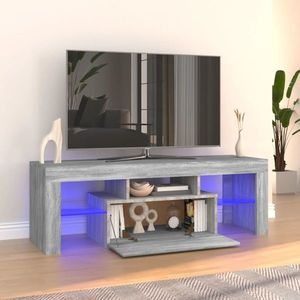 vidaXL Comodă TV cu lumini LED, gri sonoma, 120x35x40 cm imagine