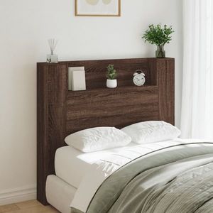 vidaXL Tăblie de pat cu dulap și LED, stejar maro, 120x16, 5x103, 5 cm imagine